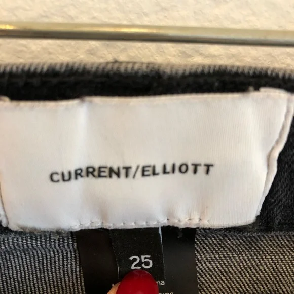 Current Elliott High Waisted The Stilleto Star Print Jeans Size 25 Black - Picture 9 of 9